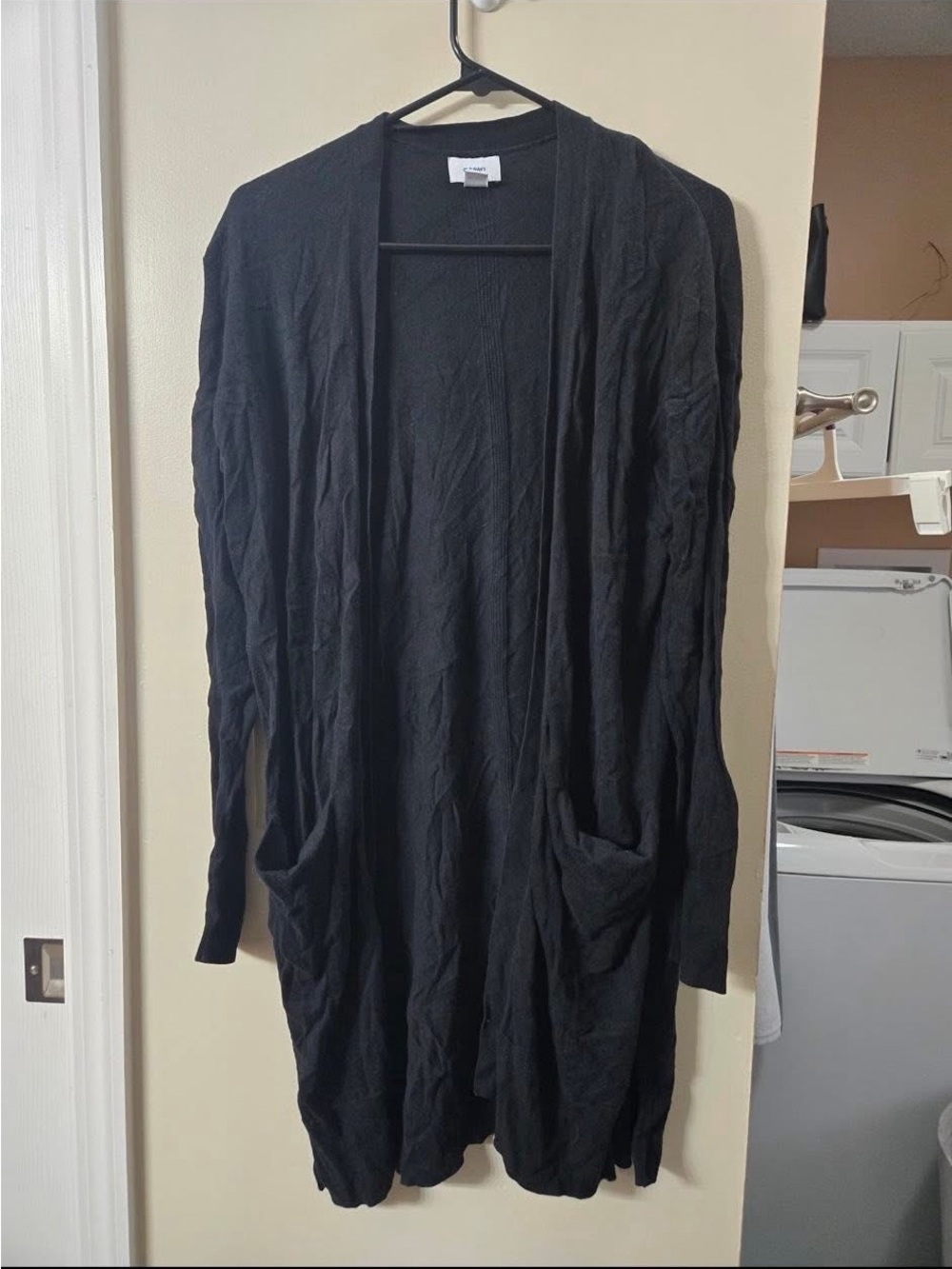Black Open-Front Women's Cardigan Sweater